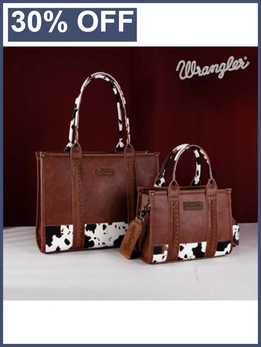 Western Cow Print Tote Satchel Top Handle Purse Crossbody Bag